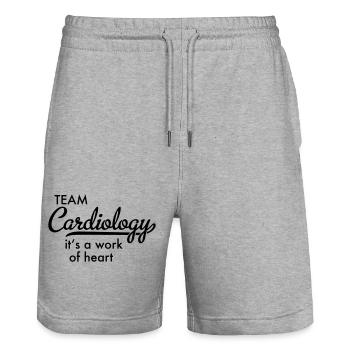 Cardiologie - Short de jogging bio TRAINER Stanley/Stella unisexe - gris chiné - Devant - Nik (191cm) & Marisol (170cm)