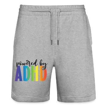 PoweredByADHS - Stanley/Stella Unisex Bio Joggingshorts Trainer  - Grau meliert - Vorne - Nik (191cm) & Marisol (170cm)