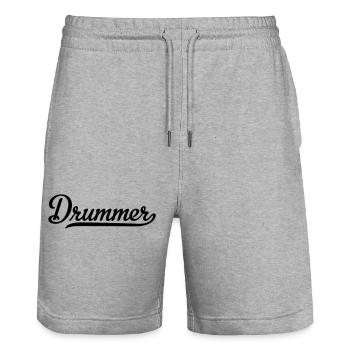 Drummer - Stanley/Stella Trainer Unisex Organic Jogging Shorts - heather grey - Front - Nik (191cm) & Marisol (170cm)