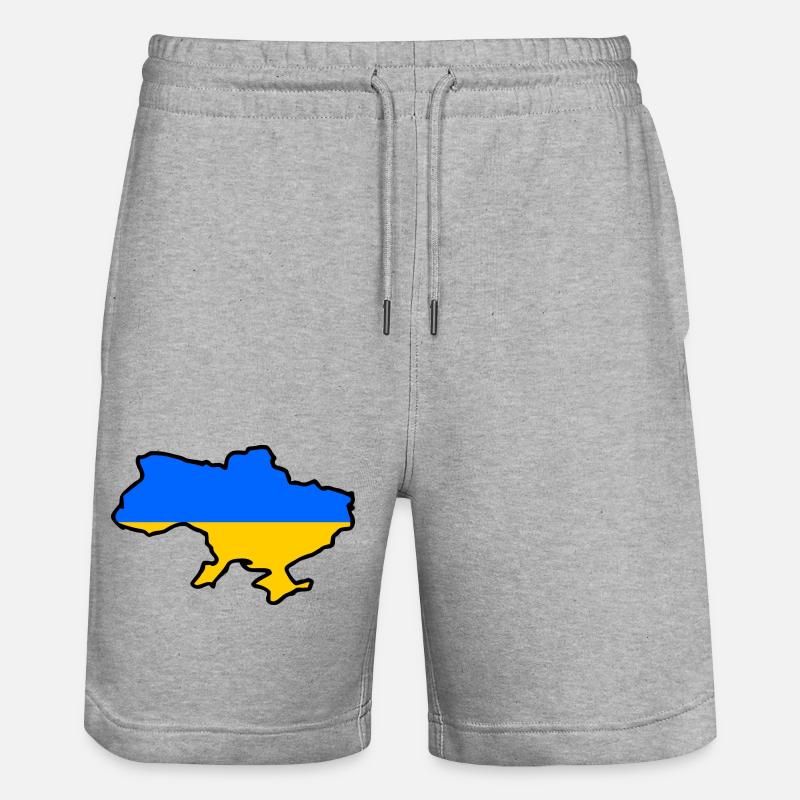 Ukraine - Short de jogging bio TRAINER Stanley/Stella unisexe - gris chiné