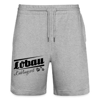 Löbau - Lieblingsort mit Stadtnamen - Stanley/Stella Unisex Bio Joggingshorts Trainer  - Grau meliert - Vorne - Nik (191cm) & Marisol (170cm)