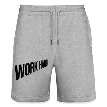 Concevoir travailler dur - Short de jogging bio TRAINER Stanley/Stella unisexe - gris chiné - Devant - Nik (191cm) & Marisol (170cm)