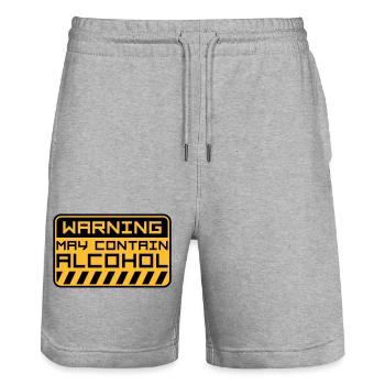 Warning May Contain Alcohol - Stanley/Stella Unisex Bio Joggingshorts Trainer  - Grau meliert - Vorne - Nik (191cm) & Marisol (170cm)