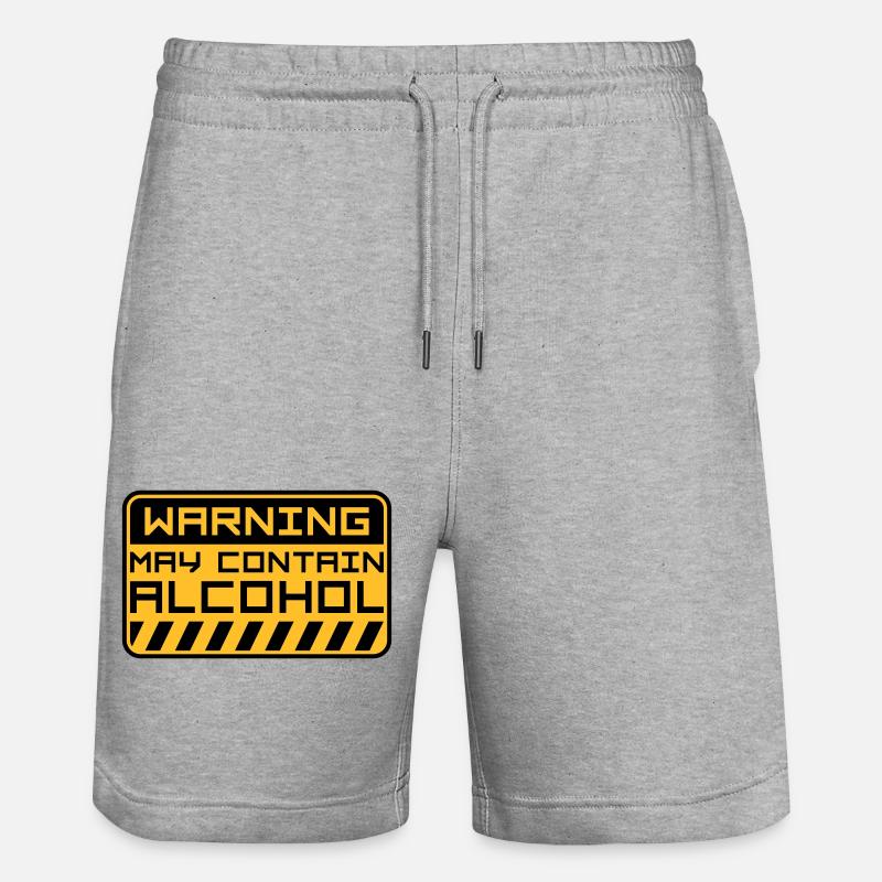 Avertissement peut contenir de l’alcool - Short de jogging bio TRAINER Stanley/Stella unisexe - gris chiné