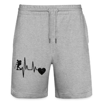 Hiking Mountaineering Bouldering Mountains Climbing Mountain - Stanley/Stella Trainer Unisex Organic Jogging Shorts - heather grey - Front - Nik (191cm) & Marisol (170cm)