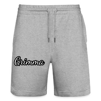 Grimma - Textdesign mit Stadtnamen - Stanley/Stella Unisex Bio Joggingshorts Trainer  - Grau meliert - Vorne - Nik (191cm) & Marisol (170cm)
