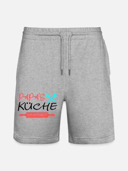 Papas Küche 24h - Stanley/Stella Unisex Bio Joggingshorts Trainer - Grau meliert