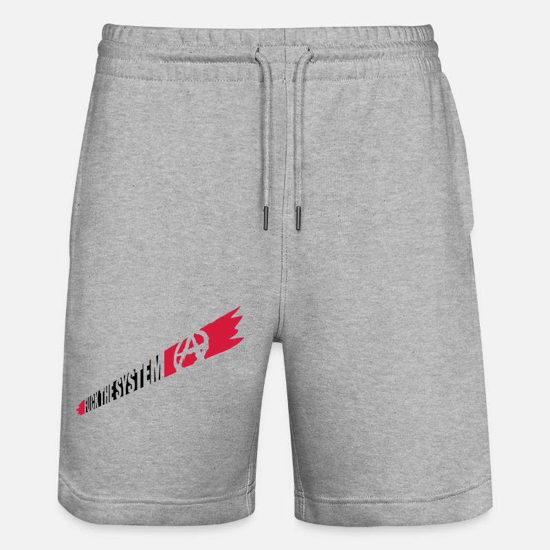 Anarchie Baise le système - Short de jogging bio TRAINER Stanley/Stella unisexe - gris chiné