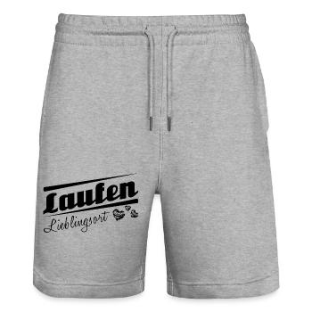 Laufen - Lieblingsort mit Stadtnamen - Stanley/Stella Unisex Bio Joggingshorts Trainer  - Grau meliert - Vorne - Nik (191cm) & Marisol (170cm)