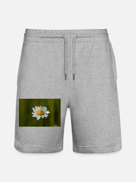 Margeriten Margerite Gänseblümchen - Stanley/Stella Unisex Bio Joggingshorts Trainer  - Grau meliert