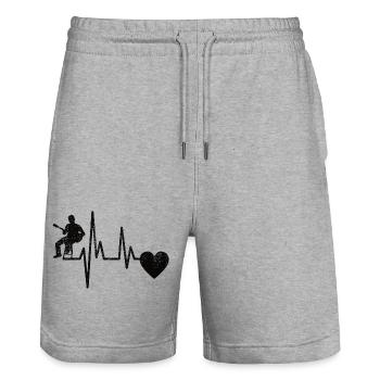 Gitarrist Musik Musiker Gitarristin Band Gitarre - Stanley/Stella Unisex Bio Joggingshorts Trainer  - Grau meliert - Vorne - Nik (191cm) & Marisol (170cm)