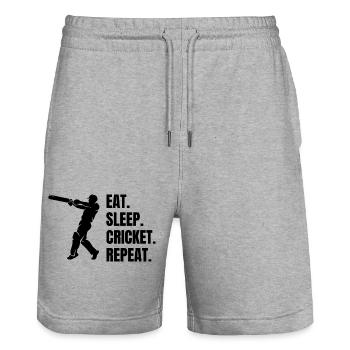 Cricket Gift Saying Cricket Fan Team Cricket - Stanley/Stella Trainer Unisex Organic Jogging Shorts - heather grey - Front - Nik (191cm) & Marisol (170cm)
