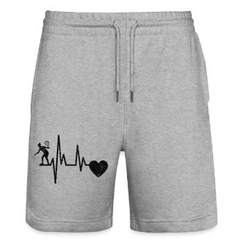 Squash Racquetball Players Squash Game Racquetball - Stanley/Stella Trainer Unisex Organic Jogging Shorts - heather grey - Front - Nik (191cm) & Marisol (170cm)