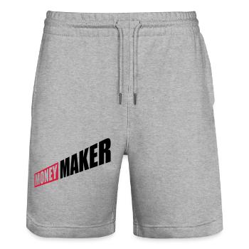 Entrepreneur Money Maker Logo - Stanley/Stella Trainer Unisex Organic Jogging Shorts - heather grey - Front - Nik (191cm) & Marisol (170cm)
