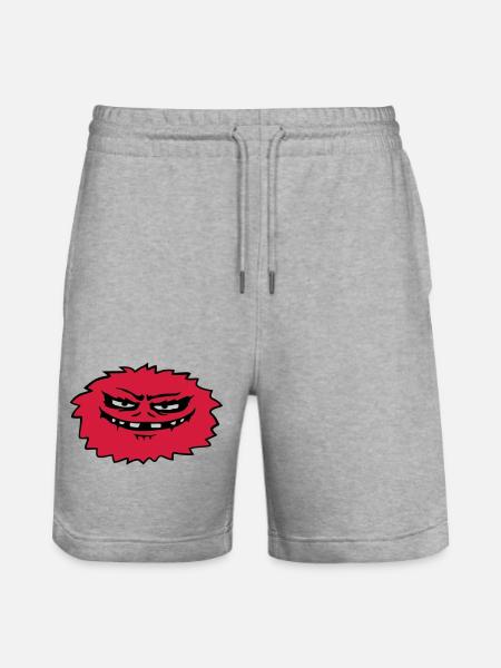 Hairy Evil Monster Comic - Stanley/Stella Trainer Unisex Organic Jogging Shorts - heather grey