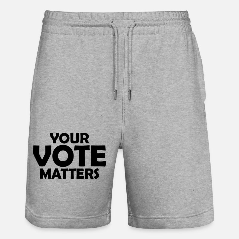 your vote matters Zitat - Stanley/Stella Unisex Bio Joggingshorts Trainer - Grau meliert