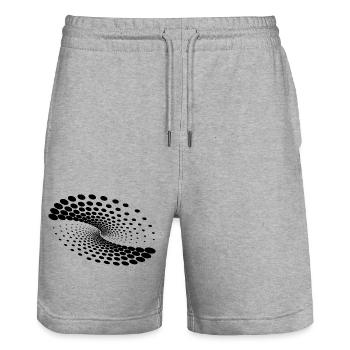 Twisted Whirlpool Spiral Planet Formation - Stanley/Stella Trainer Unisex Organic Jogging Shorts - heather grey - Front - Nik (191cm) & Marisol (170cm)