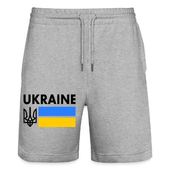 Ukraine - Stanley/Stella Unisex Bio Joggingshorts Trainer  - Grau meliert - Vorne - Nik (191cm) & Marisol (170cm)