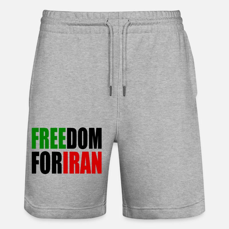 Freedom for iran - Stanley/Stella Unisex Bio Joggingshorts Trainer  - Grau meliert