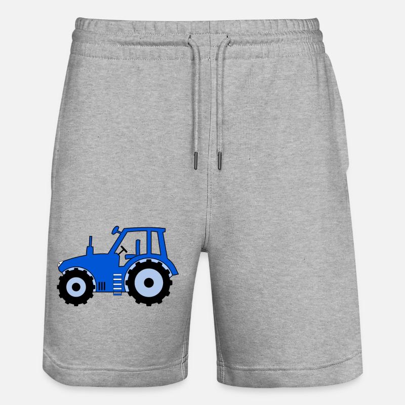 Traktor blau - Stanley/Stella Unisex Bio Joggingshorts Trainer  - Grau meliert