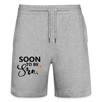 Soon To Be Sra. Engagement Bridal Shower Wedding - Stanley/Stella Trainer Unisex Organic Jogging Shorts - heather grey - Front - Nik (191cm) & Marisol (170cm)