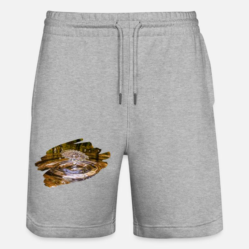 Wassertropfen - Stanley/Stella Unisex Bio Joggingshorts Trainer  - Grau meliert