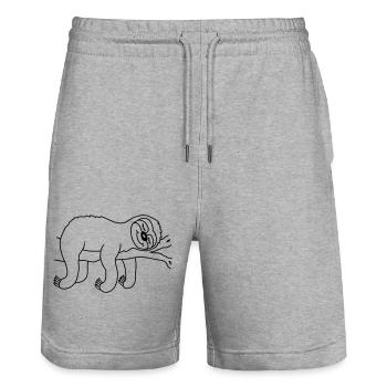 Sommeil paresseux fatigué détendu - Short de jogging bio TRAINER Stanley/Stella unisexe - gris chiné - Devant - Nik (191cm) & Marisol (170cm)