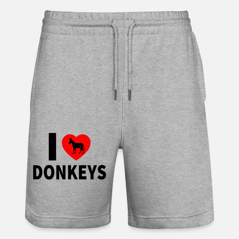 Esel - Stanley/Stella Unisex Bio Joggingshorts Trainer  - Grau meliert