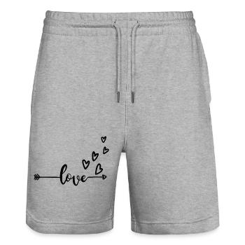 LOVE - Short de jogging bio TRAINER Stanley/Stella unisexe - gris chiné - Devant - Nik (191cm) & Marisol (170cm)