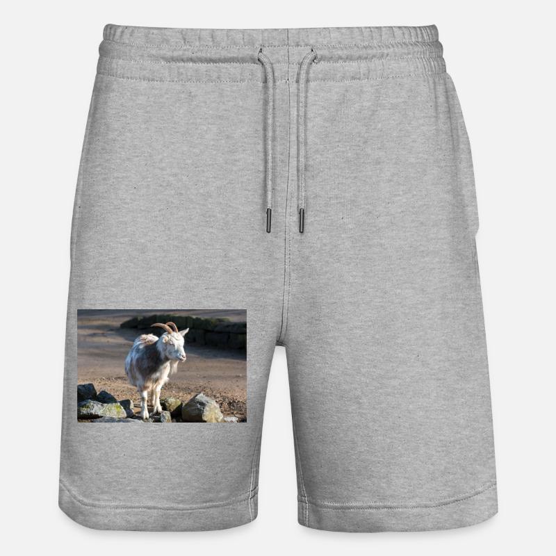Zwergziege oder Zwergziege - Stanley/Stella Unisex Bio Joggingshorts Trainer  - Grau meliert