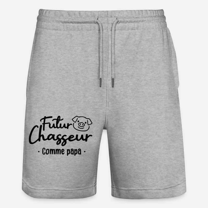 Futur chasseur comme papa - Short de jogging bio TRAINER Stanley/Stella unisexe - gris chiné
