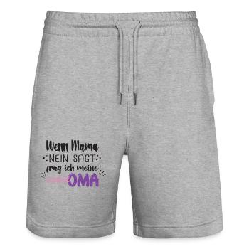 wenn mama nein sagt - Stanley/Stella Unisex Bio Joggingshorts Trainer  - Grau meliert - Vorne - Nik (191cm) & Marisol (170cm)