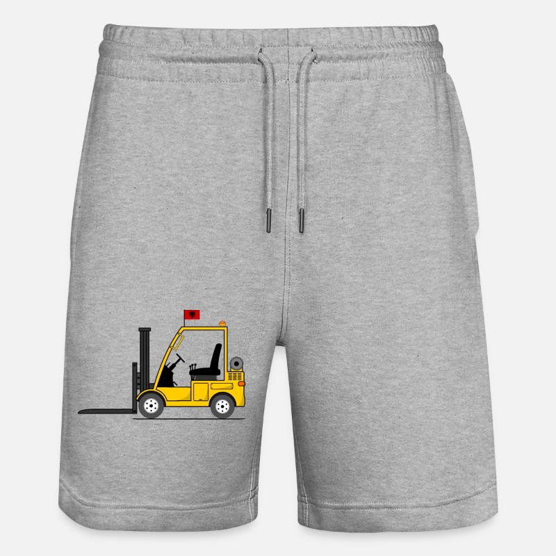Chariot élévateur drapeau Albanie - Short de jogging bio TRAINER Stanley/Stella unisexe - gris chiné