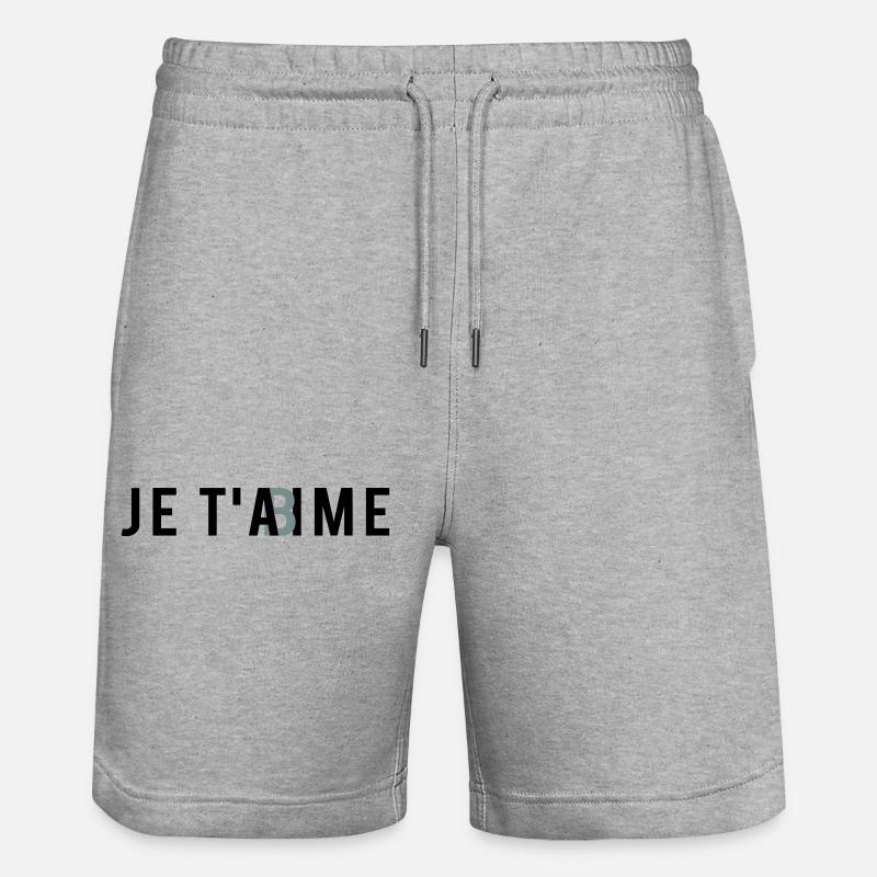 JE T'AbIME - Short de jogging bio TRAINER Stanley/Stella unisexe - gris chiné
