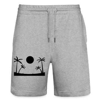Plage - Short de jogging bio TRAINER Stanley/Stella unisexe - gris chiné - Devant - Nik (191cm) & Marisol (170cm)