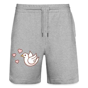 Taube - Stanley/Stella Unisex Bio Joggingshorts Trainer  - Grau meliert - Vorne - Nik (191cm) & Marisol (170cm)