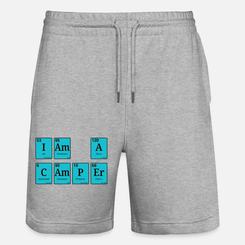 I am a camper - Stanley/Stella Trainer Unisex Organic Jogging Shorts - heather grey