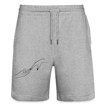 Hand in hand - Stanley/Stella Unisex Bio Joggingshorts Trainer  - Grau meliert - Vorne - Nik (191cm) & Marisol (170cm)