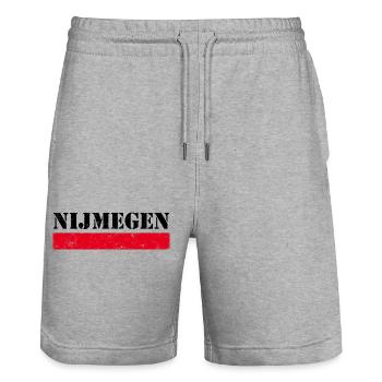Nijmegen Vintage - Stanley/Stella Unisex Bio Joggingshorts Trainer  - Grau meliert - Vorne - Nik (191cm) & Marisol (170cm)