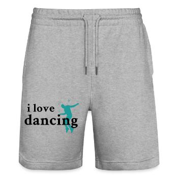 Danse Danse Musique - Short de jogging bio TRAINER Stanley/Stella unisexe - gris chiné - Devant - Nik (191cm) & Marisol (170cm)