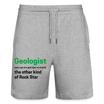 Geologe Die andere Art von - Stanley/Stella Unisex Bio Joggingshorts Trainer  - Grau meliert - Vorne - Nik (191cm) & Marisol (170cm)