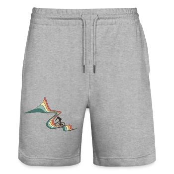 Vélo Rainbow Road - Short de jogging bio TRAINER Stanley/Stella unisexe - gris chiné - Devant - Nik (191cm) & Marisol (170cm)