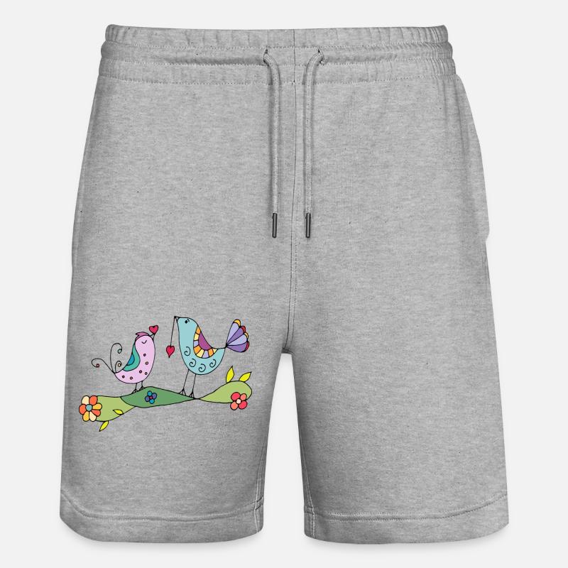 Oiseaux - Short de jogging bio TRAINER Stanley/Stella unisexe - gris chiné