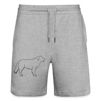 Golden Retriever Lineart 1 - Stanley/Stella Trainer Unisex Organic Jogging Shorts - heather grey - Front - Nik (191cm) & Marisol (170cm)
