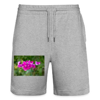 pois vivace éternel Lathyrus latifolius - Short de jogging bio TRAINER Stanley/Stella unisexe - gris chiné - Devant - Nik (191cm) & Marisol (170cm)