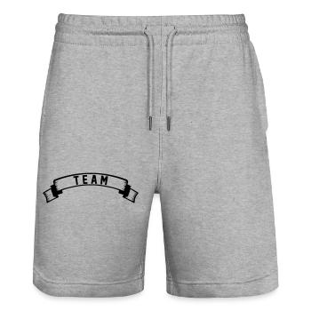 équipe - Short de jogging bio TRAINER Stanley/Stella unisexe - gris chiné - Devant - Nik (191cm) & Marisol (170cm)
