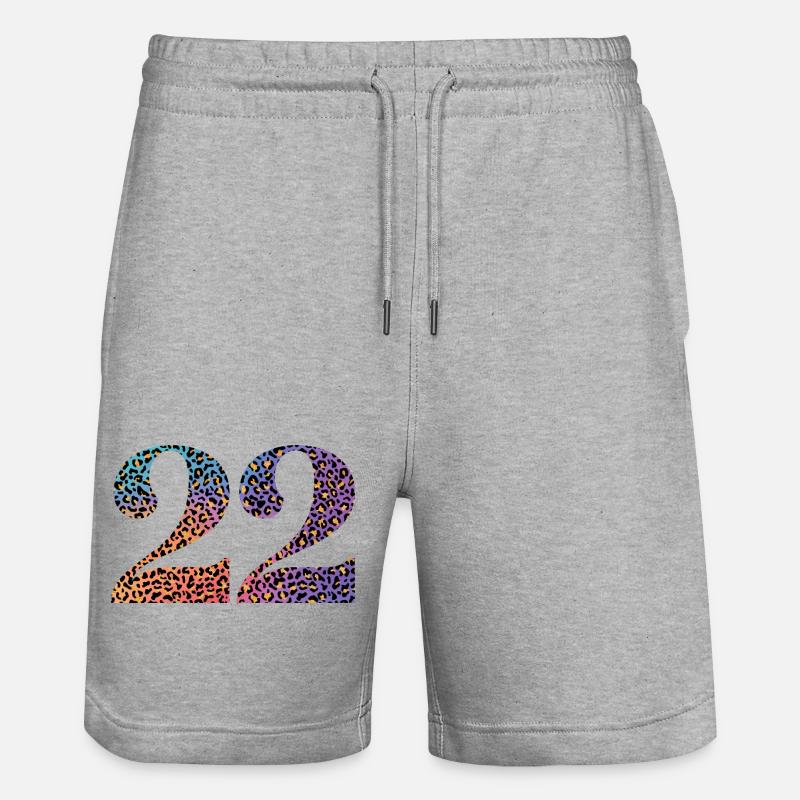 22e anniversaire léopard - Short de jogging bio TRAINER Stanley/Stella unisexe - gris chiné