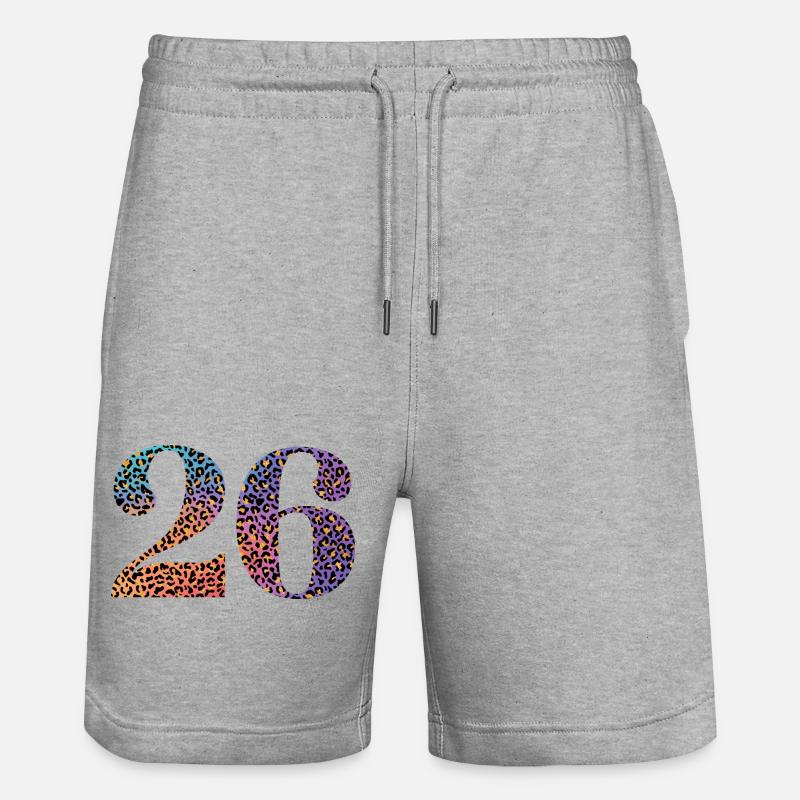 26e anniversaire léopard - Short de jogging bio TRAINER Stanley/Stella unisexe - gris chiné