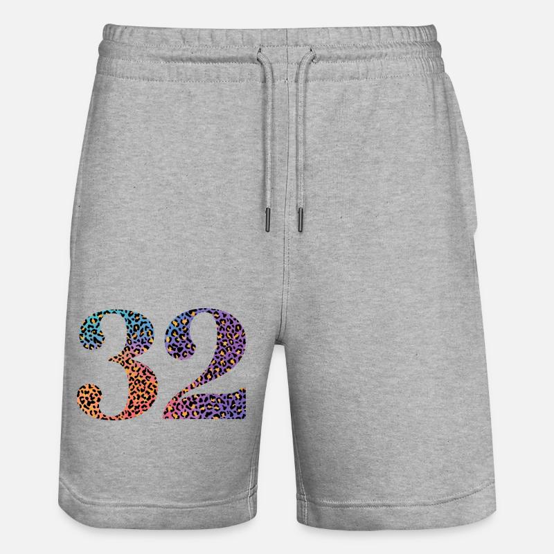 32e anniversaire léopard - Short de jogging bio TRAINER Stanley/Stella unisexe - gris chiné