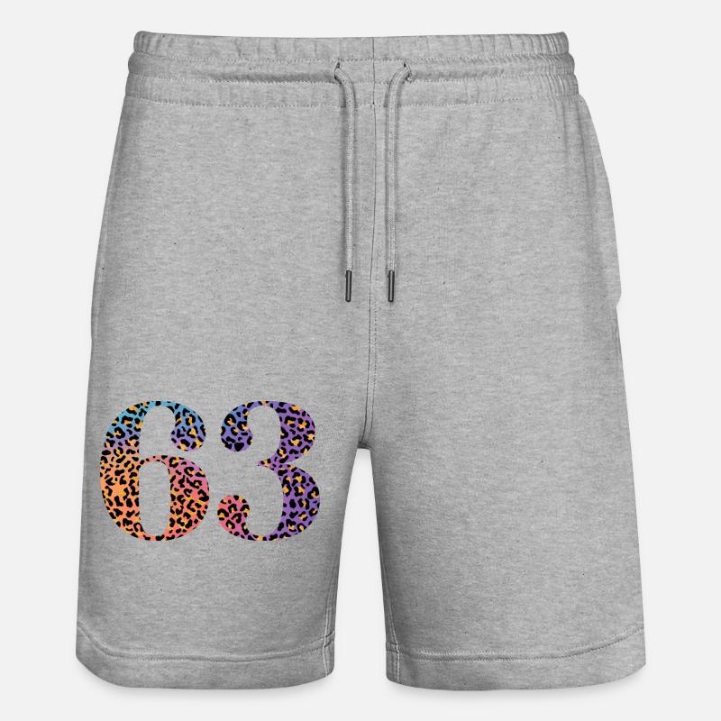63e anniversaire léopard - Short de jogging bio TRAINER Stanley/Stella unisexe - gris chiné